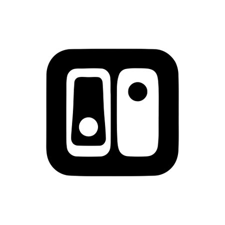 Switch on off mode selector icon for user interface This graphic represents a digital control button...