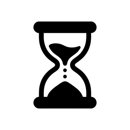 Hourglass icon representing time countdown and deadline management This classic sand clock visually...