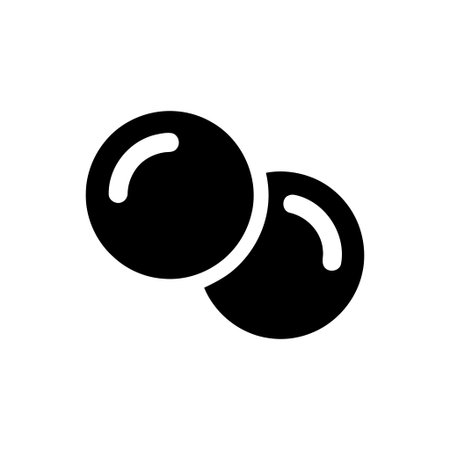 Bubble minimalist design featuring two glossy black spheres with highlightsのイラスト素材