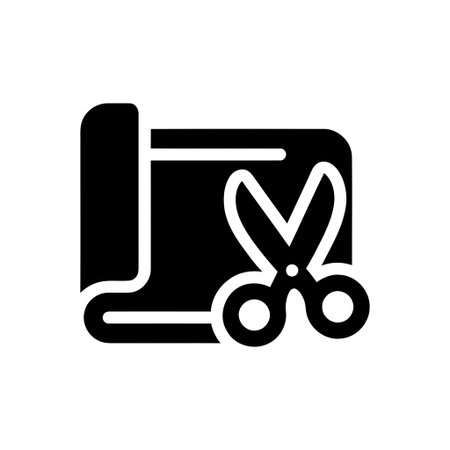 Cutting material with scissors creative craft activity symbol for various uses in designのイラスト素材