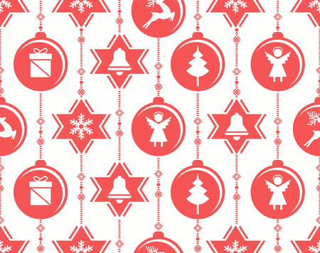 Christmas baubles decoration-vector illustrationのイラスト素材