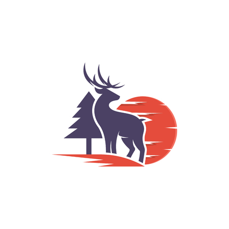 Vector illustration of Deer logoのイラスト素材