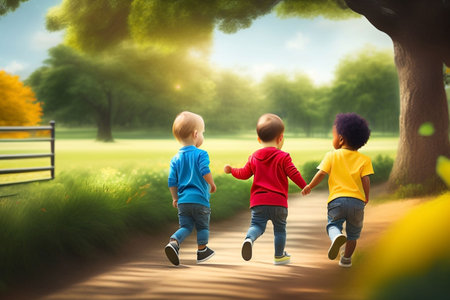 Illustration of a children's playground in 3 D styleの素材