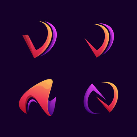 Colorful logo design setのイラスト素材