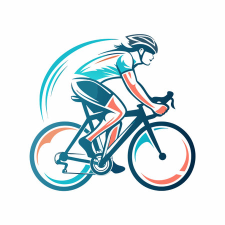 Cyclist Sport, race, ride, helmet. Wind in the air. Activeのイラスト素材