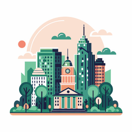 Cityscape illustrationのイラスト素材