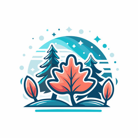 Winter Forest Sceneのイラスト素材