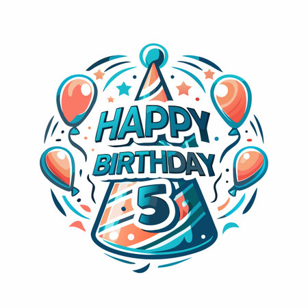 Happy 5th Birthday Graphicのイラスト素材