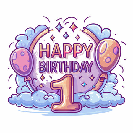 First Birthday Celebrationのイラスト素材