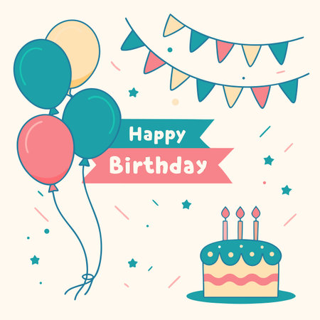 Happy Birthday Graphic (2)のイラスト素材