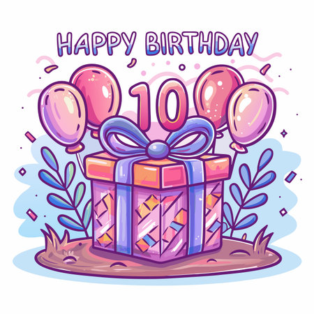 Birthday Gift Illustration (2)のイラスト素材