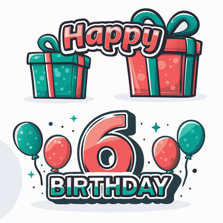 Happy 6th Birthday (1)のイラスト素材