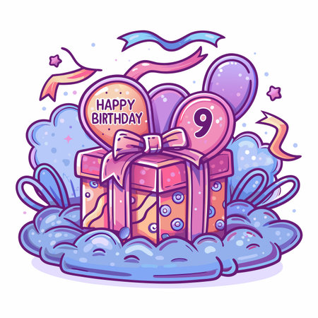 Birthday Gift Illustration (1)のイラスト素材