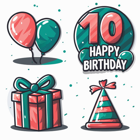 Birthday Celebration Iconsのイラスト素材