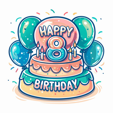 Birthday Cake Illustration (1)のイラスト素材