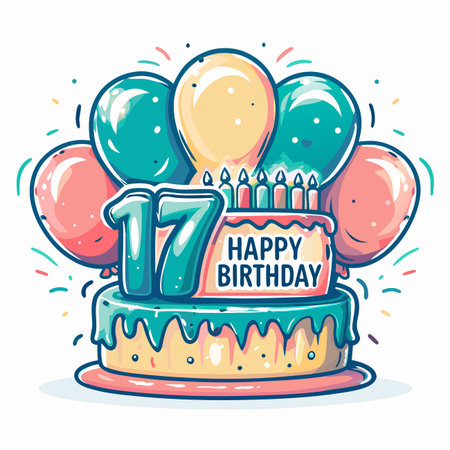 Happy 17th Birthday (1)のイラスト素材
