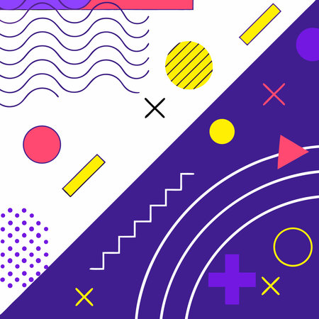 Abstract geometric design with vibrant colors and bold shapes