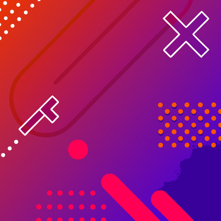 Vibrant abstract artwork featuring bold geometric shapes and gradient colorsのイラスト素材