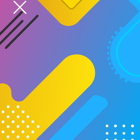 Abstract geometric art: vibrant yellow, blue, and purple gradients with dynamic