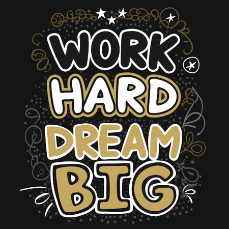 Motivational text art featuring hand-lettered message of aspiration and effort.のイラスト素材