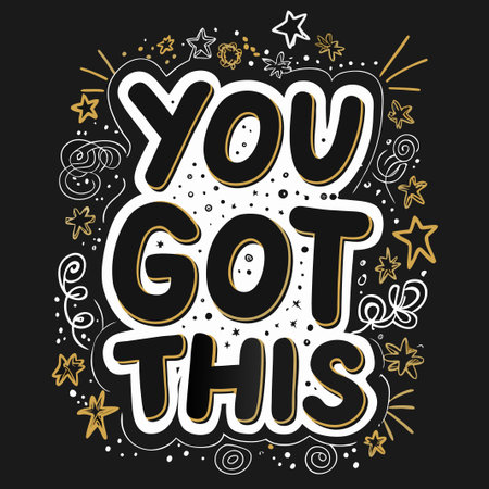 Cheerful graphic art with bright gold lettering that states to stay humble.のイラスト素材