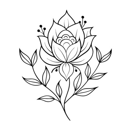 Elegant floral vector illustration with delicate flower and leaves design.のイラスト素材