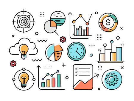 Infographic style vector illustration presenting diverse business data points.のイラスト素材