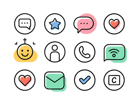 Collection of twelve assorted minimal hand-drawn vector home and shop icons.のイラスト素材