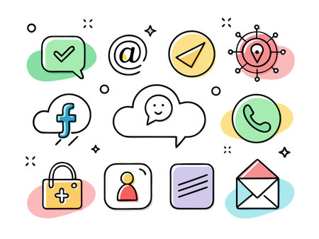 Various vector icons displayed represent work skills and business concept ideas.のイラスト素材