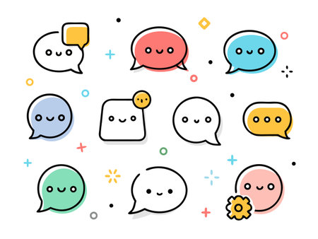 Collection of simple, colorful line art icons representing houses, and natureのイラスト素材