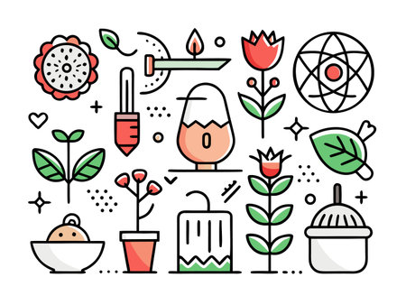 Collection of illustrated diverse profession avatars in flat design style.のイラスト素材