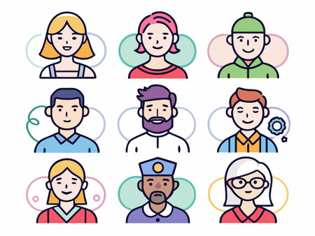Diverse group of stylized people icons show variation and representation nicely.