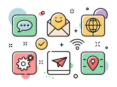 Collection of colorful calendar icons displays scheduled events and time spans.のイラスト素材