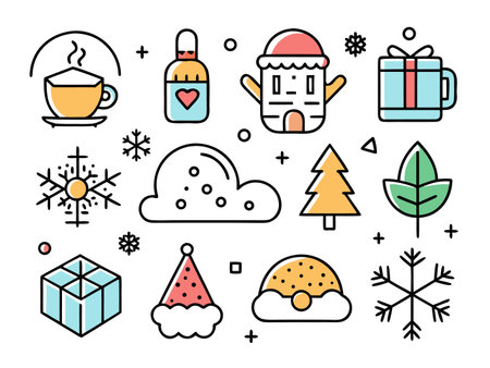 A delightful array of Halloween icons presented in a clean, modern style.のイラスト素材