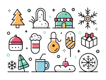 A colorful collection of numbers from one to nine in a playful cartoon style.のイラスト素材