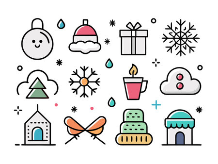 Set of nature icons represent environment and climate themeのイラスト素材