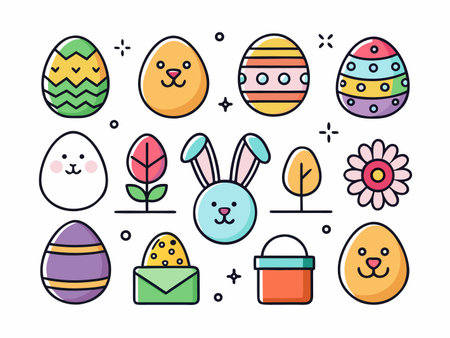 Celebration icons illustrate festive cheerful occasionのイラスト素材