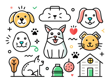 Festive Easter pattern filled with decorative animals eggsのイラスト素材