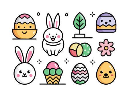 Collection of nature related icons in linear style artのイラスト素材