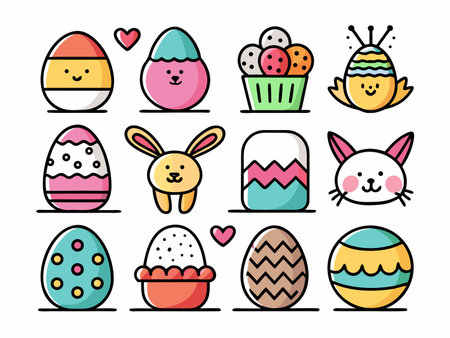 Fashionable clothing and accessories in a line art style.のイラスト素材