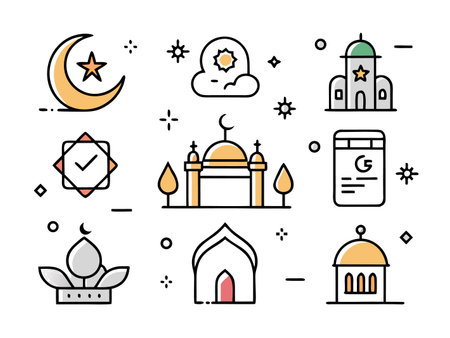 An array of outlined fashion elements presented on whiteのイラスト素材