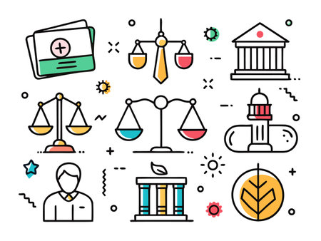 Various business themed icons on a white background artのイラスト素材