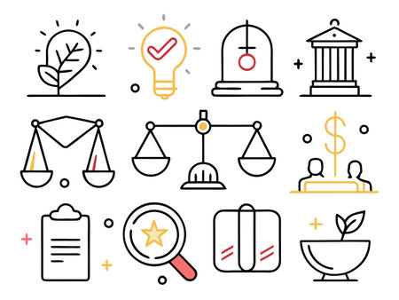 Collection of business concept icons with flat design styleのイラスト素材