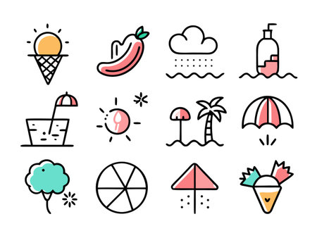 A festive and playful collection of Easter themed icons.のイラスト素材
