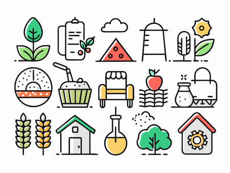 Various colorful lifestyle icons are illustrated clearly.のイラスト素材