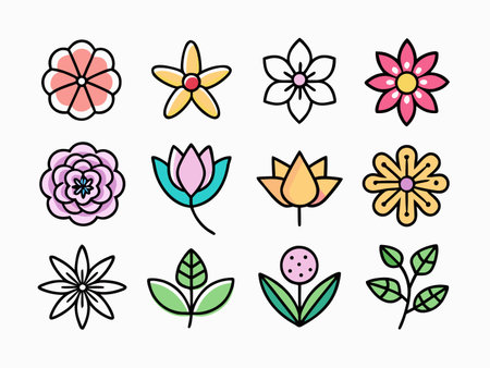 Delightful assortment of retail icons with bright colorsのイラスト素材