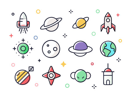 Decorative hearts, flowers, and gifts create a romantic moodのイラスト素材