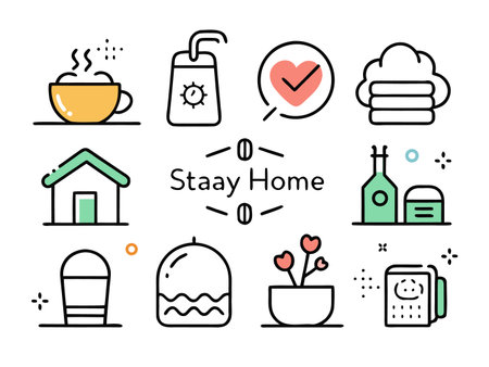 Botanical bliss: A colorful and joyous flower illustration.のイラスト素材