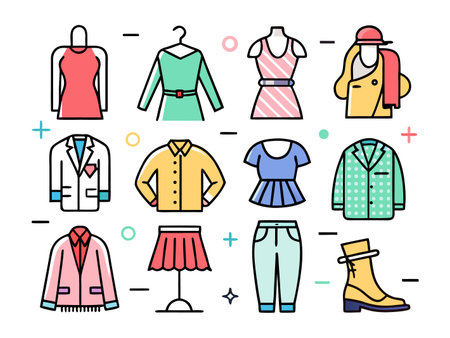 Diverse clothing line with different style for every seasonのイラスト素材