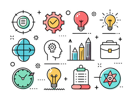 Business and creative ideas flat design illustration setのイラスト素材